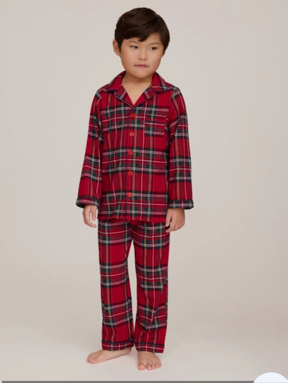 The Children's Place Kids Red Plaid Button-Front Pajama Set Size XL